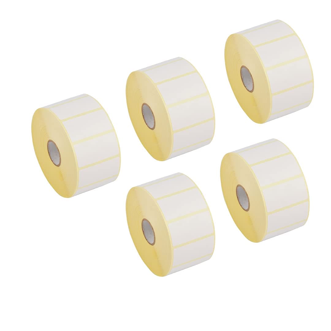 50mm x 25mm Direct Thermal Barcode Label Sticker 1000 Labels per Roll - 5 Rolls