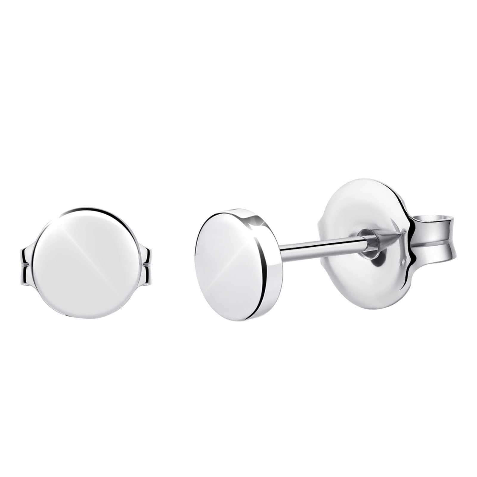 Titanium Earrings Tiny Dot/Heart/Triangle Stud Earrings, Hypoallergenic for Sensitive Ears Women Men, Premium High Polished (Shiny Grey)