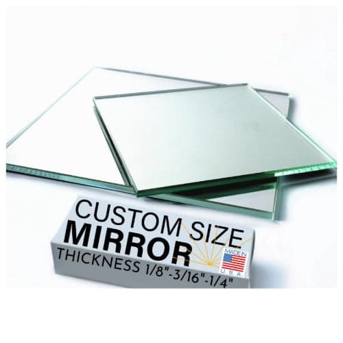 Custom Mirror Cut to Size - 1/4", 3/16”, 1/8" Thickness -Smooth Edge or Seamed, Gym Mirrors, Vanity Mirror, Clear Reflective Surfaces - Custom Wall Mirrors