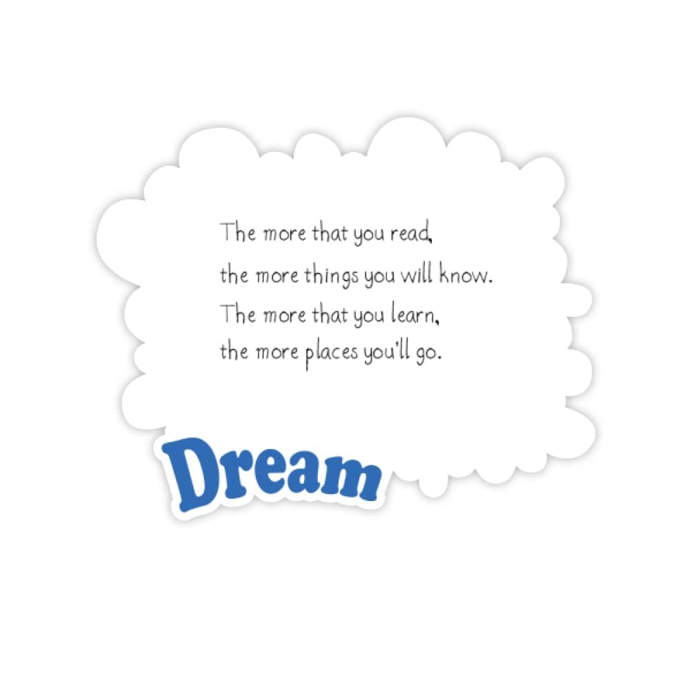 Reading Will Bring You Knowledge Stickers Quote Dream Vinyl Decals