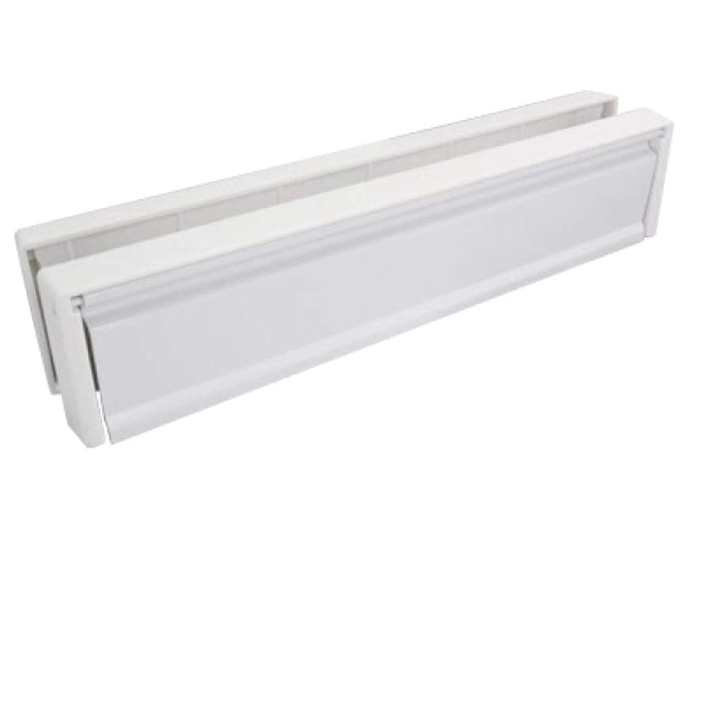 HomesSecure HS3753 UPVC Door Letterbox/Letter Plate Panel - White 10inch