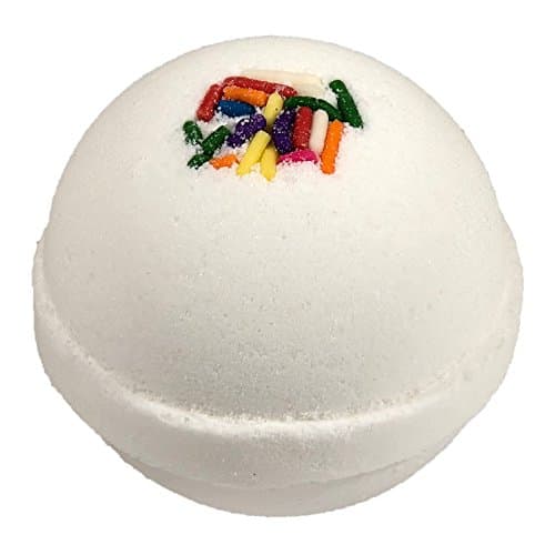 Birthday Cake Bath Bomb Large Lush Bubble Bath Vanilla Scent Cupcake Bath Bomb Fizzy 4.5oz - Birthday Gift in a Box - Gender Neutral - Organic and Natural Made in USA