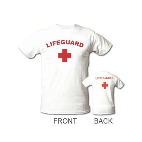 LIFEGUARD T-SHIRT FRONT AND BACK - WHITE - X-LARGE