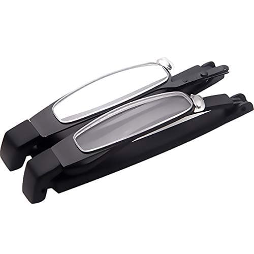 Men Women Thin Compact Lightweight Full Frame Pocket Reading Glasses Eyewear Portable Folding Eyeglasses Readers for Computer Book Menu Magazine Travel w/Leatherette Pouch (3.00 Strength)