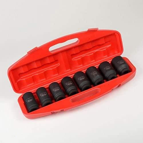 8pc Heavy Duty Axle/Spindle Nut Impact Socket Set