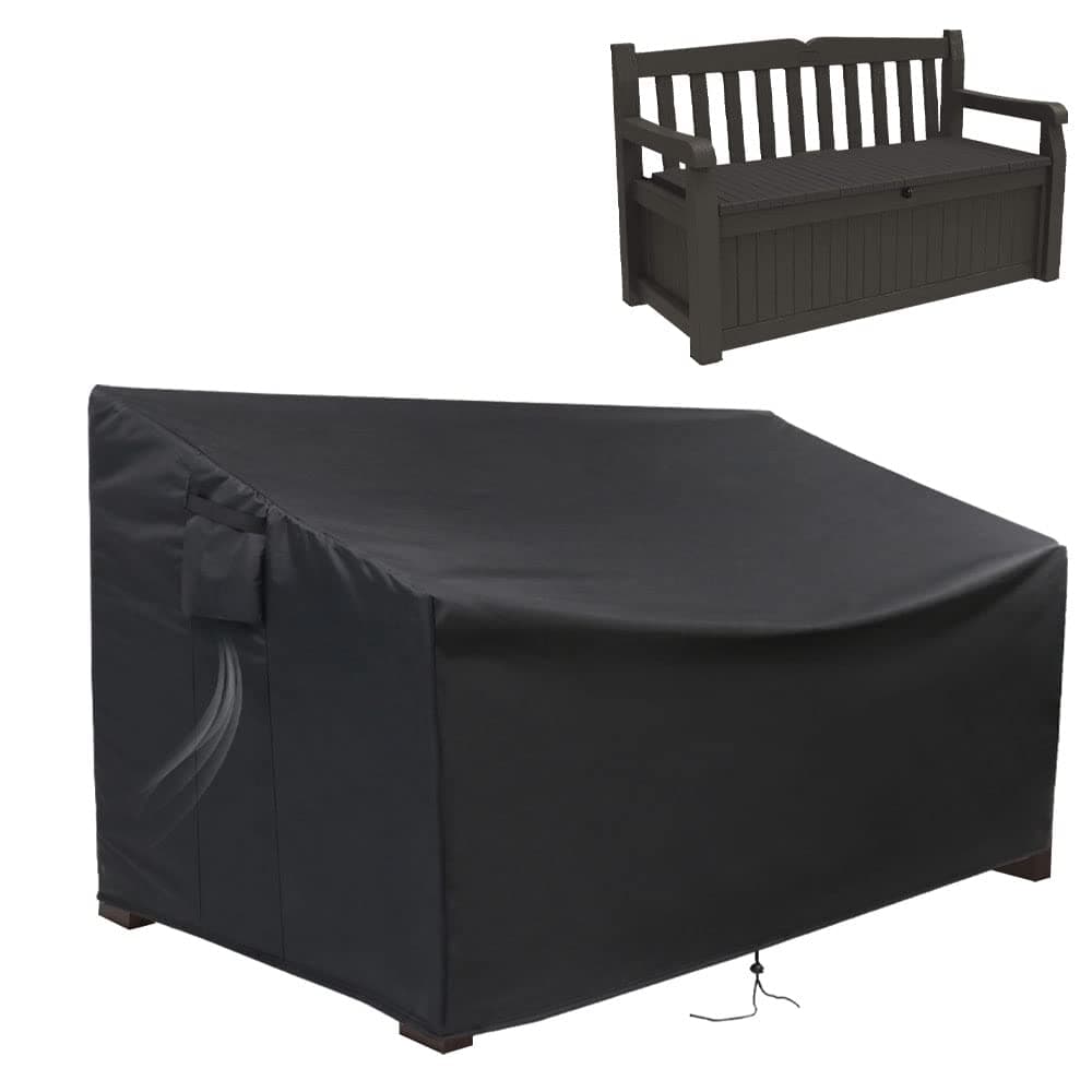 Outdoor Storage Bench Cover, Protective Cover for Keter Bench Deck Box 70 Gallon, Waterproof Covers for Patio Benchs/Seating Storage Cabinet