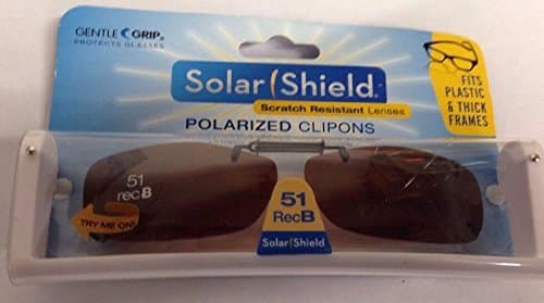 Solar ShieldClip-on Polarized Sunglasses Size 51 Rec B Brown Frameless New