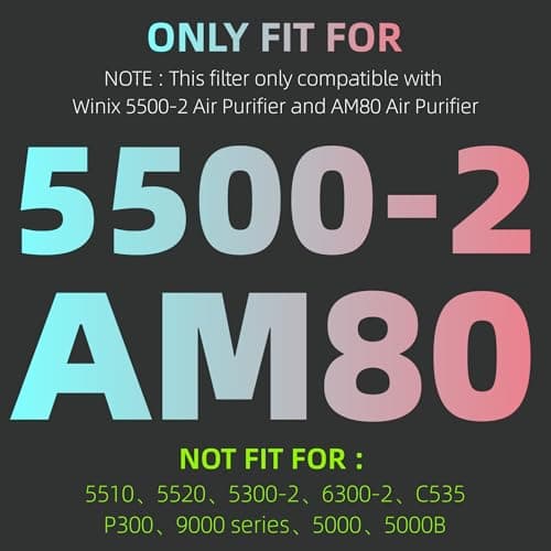 116130 HEPA Replacement Filter H 116130 for Winix 5500-2 Plasmawave Air Purifier and Models AM80 - HEPA and Activated Carbon Filter Combo Pack