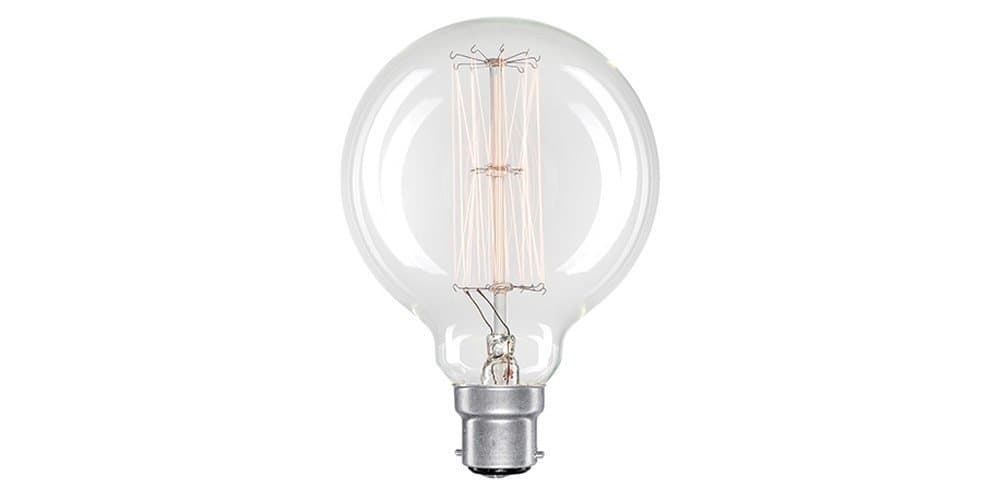 Vintage Squirrel Cage Globe Light Bulb - 120mm - 60W - B22 / BC - Dimmable - by Swan ®