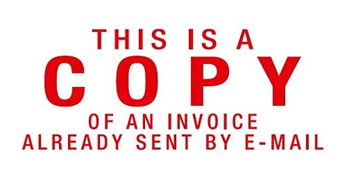 This is a Copy of Invoice Already Sent by email - Self Inking Office Stamp - Red Ink - 36 x 13mm