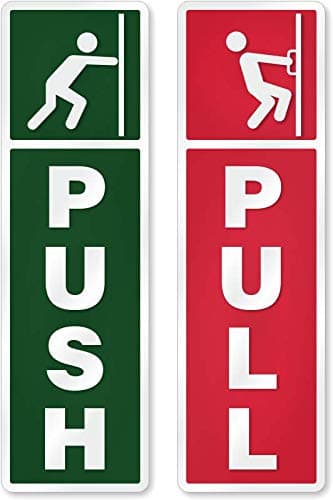 SmartSign"Pull/Push" Kit of 2 Anodized Signs | 1.5" x 5" Aluminum