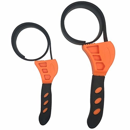 HARDK Oil Filter Rubber Strap Wrench Set - 2pcs, Use as Jar Opener, Pipe Wrench, Rubber Strap Wrenches Used by Mechanics, Plumbers