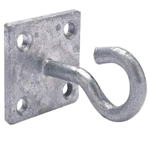 Hardware-Solutions Galvanised Steel Hook, 50mm x 50mm, 1 Hook, Wall Mount, 100% Steel
