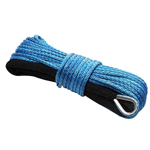 Synthetic Winch Rope, Winch Cable Rope with Sheath for atvs Winches ATV UTV SUV Jeep Truck Boat Ramsey Towing Synthetic Winch Recovery Rope (1/4'' (7500 lbs))