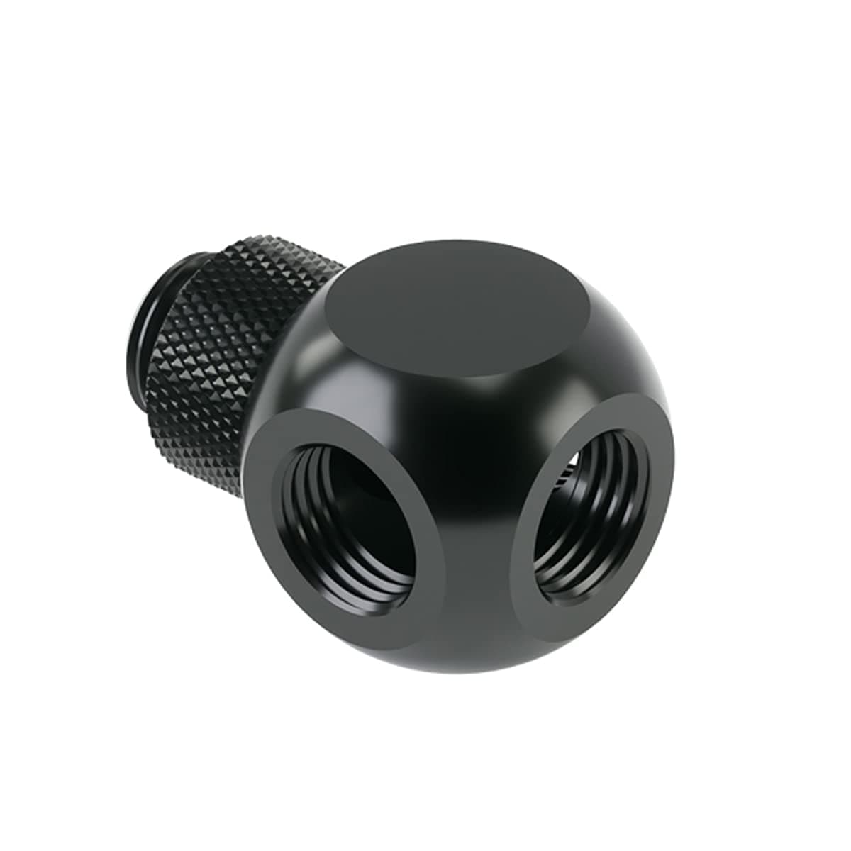 G1/4" 4-Way Ball Fitting, Rotary, Black