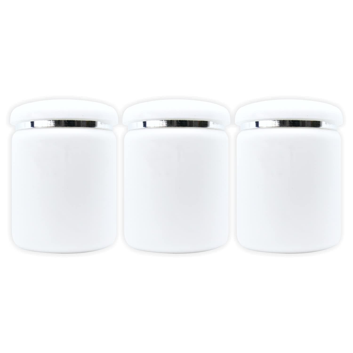 White Plastic Jar with Inner Liners & Dome Lid 500gm (17.6 Oz) Refillable Make-up Cosmetic Jars Empty Face Cream Eye Shadow Lip Balm Lotion Storage Container Pot Case (500 gm (Pack of 3))