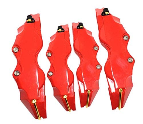 EKYAOMEI Universal Customized Automatic Brake Trim Calipers Cover Abs High Temperature Disc Calipers Paint System Set(2PCS Size M+2PCS Size L) (Red)
