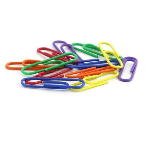 Whitecroft Essentials 33301 Value 50mm Paperclip - Assorted Colour (Pack of 125)
