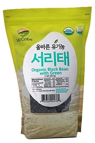 McCabe Organic Black Bean with Green Kernels - Dried Black Beans 2 Lbs (32oz) | USDA and CCOF Certified - Packed in USA