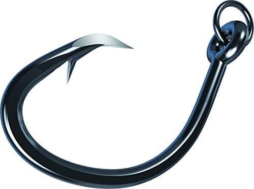 Eagle Claw TK619HR-5/0 Trokar Magnum 619" Ringed Circle Hook, Black/Chrome Finish