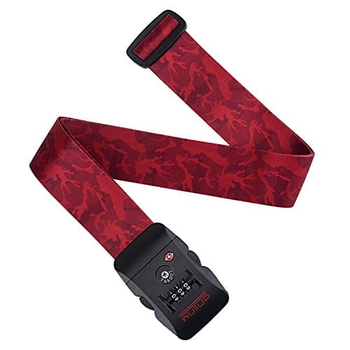 Luggage Strap Wutup Superior Strength TSA Combination Lock great gift for businessman and frequent travelers (Red)