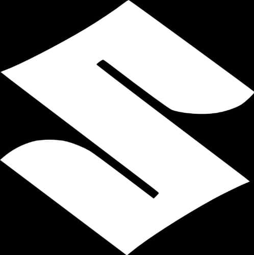 Suzuki Motorcycle Logo -Vinyl Decal - 10" - White