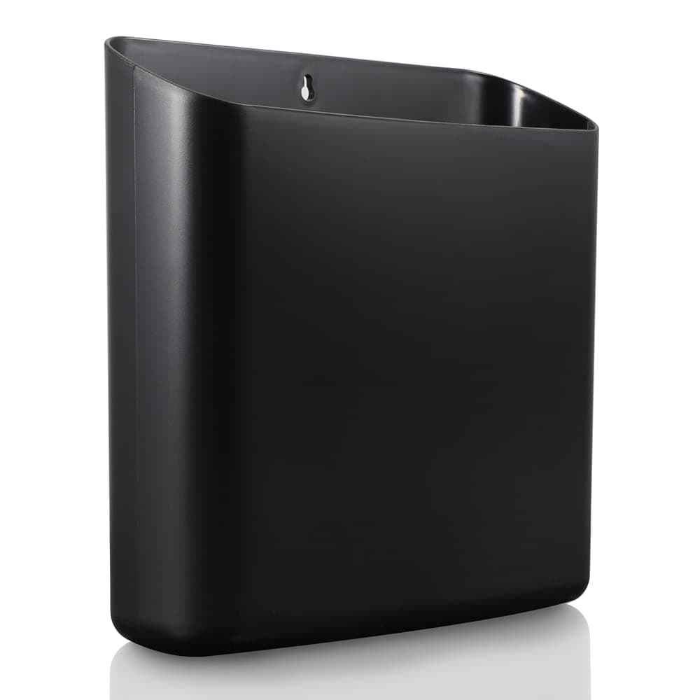 Picowe Magnetic Laundry Storage, Large Lint Holder Bin for Laundry Room, Space-Saving Trash Container Hanging on Dryer, Washer or Wall Mount Trash Bin (Black) (L)