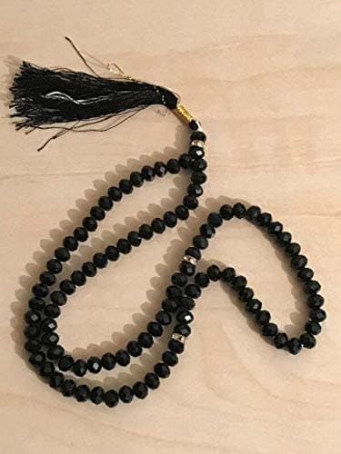 MOMIN BAZAAR Beautiful Engraved Allah Mohammad (S.A.W) TASBEEH/Muslim Prayer Beads/TASBIH/SIBHAA (Crystal Black)