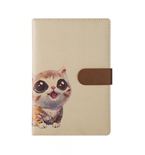 Zewik Time Management Planner Journal Animals Series PU Leather Notebook- Lovely Pussy