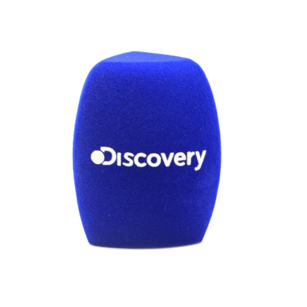 2 Pack Customize Logo on Microphone Foam Windscreens Handhold Mic Foam Covers Windshields with Logo Printed for TV Interview Broadcast Microphones (Blue)
