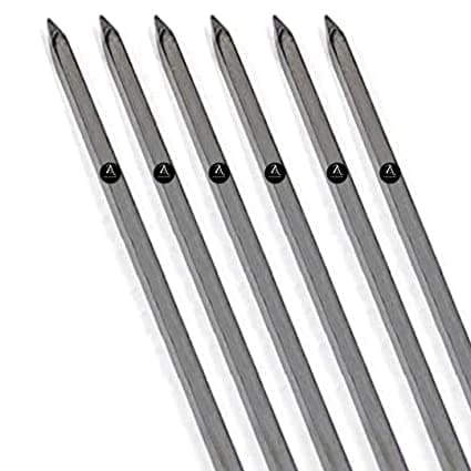 A Z Collection Iron KABAB SEEKH Square Shape EX Heavy Flat Kebab Skewers, Perfect for Kebab, Turkish Style and paneer Tikka 18 inch Turkish Skewers (Pack of 6)