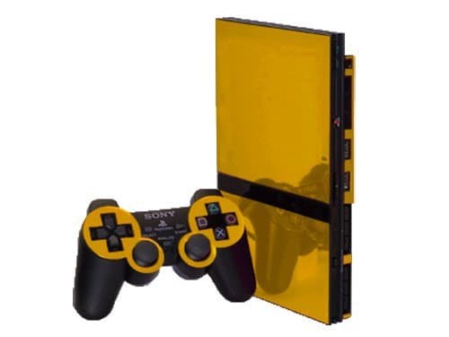 Gold Chrome Mirror - Vinyl Decal Mod Skin Kit by System Skins - Compatible with PlayStation 2 Slim Console