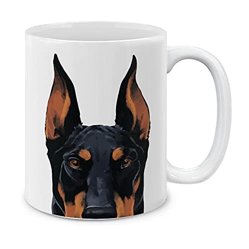 MUGBREW Black Rust Doberman Pinscher Dog Ceramic Coffee Mug Tea Cup, 11 OZ