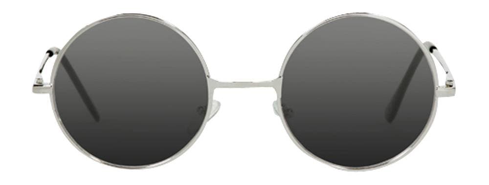 Gravity Shades Circular Frame Style Sunglasses Silver/Black w/ GT Micro Case
