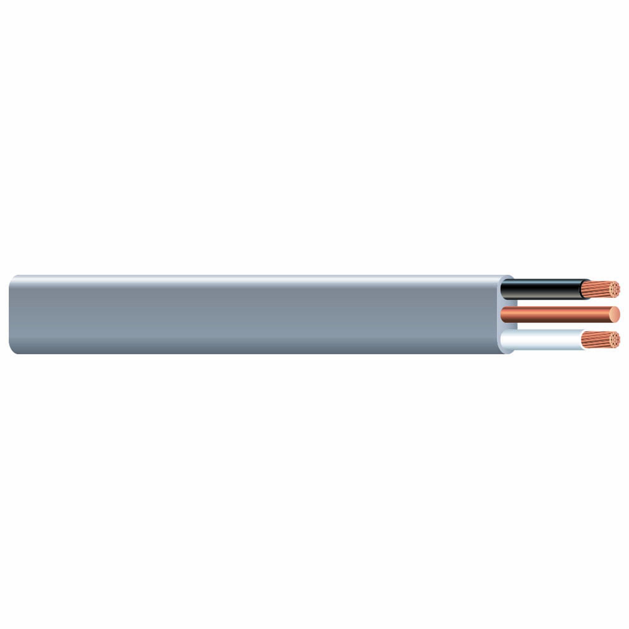 Southwire 12/2 UF B Wire with Ground, 100 ft, Gray Solid Copper Direct Burial Cable for Outdoor & Underground Use, 600V