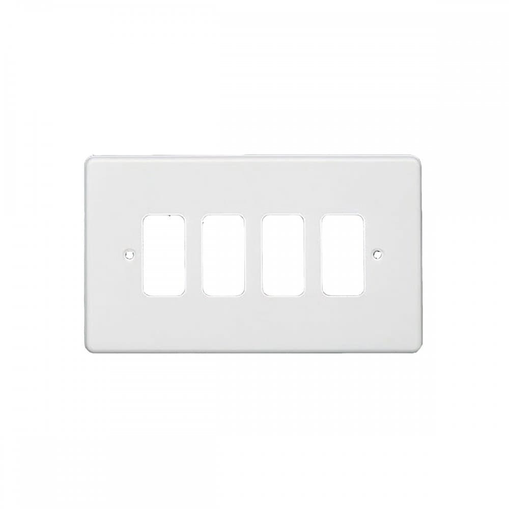 Crabtree 5574 Grid Cover Plate 4 Gang White