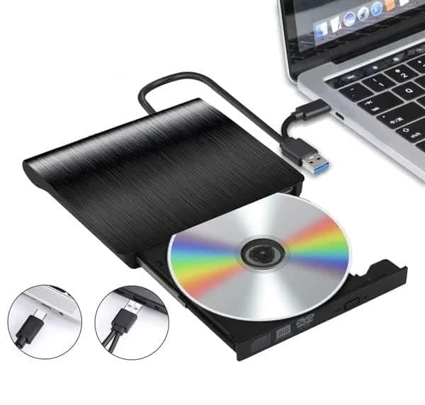 External DVD Drive, USB 3.0 Portable +/-RW, DVD Player for CD ROM Burner Compatible with Laptop Desktop PC Windows Linux OS Apple Mac Black