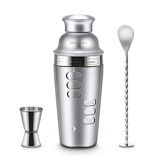 Cocktail Shaker Set Blusmart Cocktail Shaker sets Bar Set Kit Martini Set with Recipe Guide Rotation Stainless Steel Tool Accessories Built-in Bartender Strainer & Measuring Jigge (20oz)