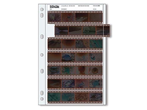 Print File Archival 35mm Size Negative Pages Holds Seven Strips of Four Frames, Pack of 25