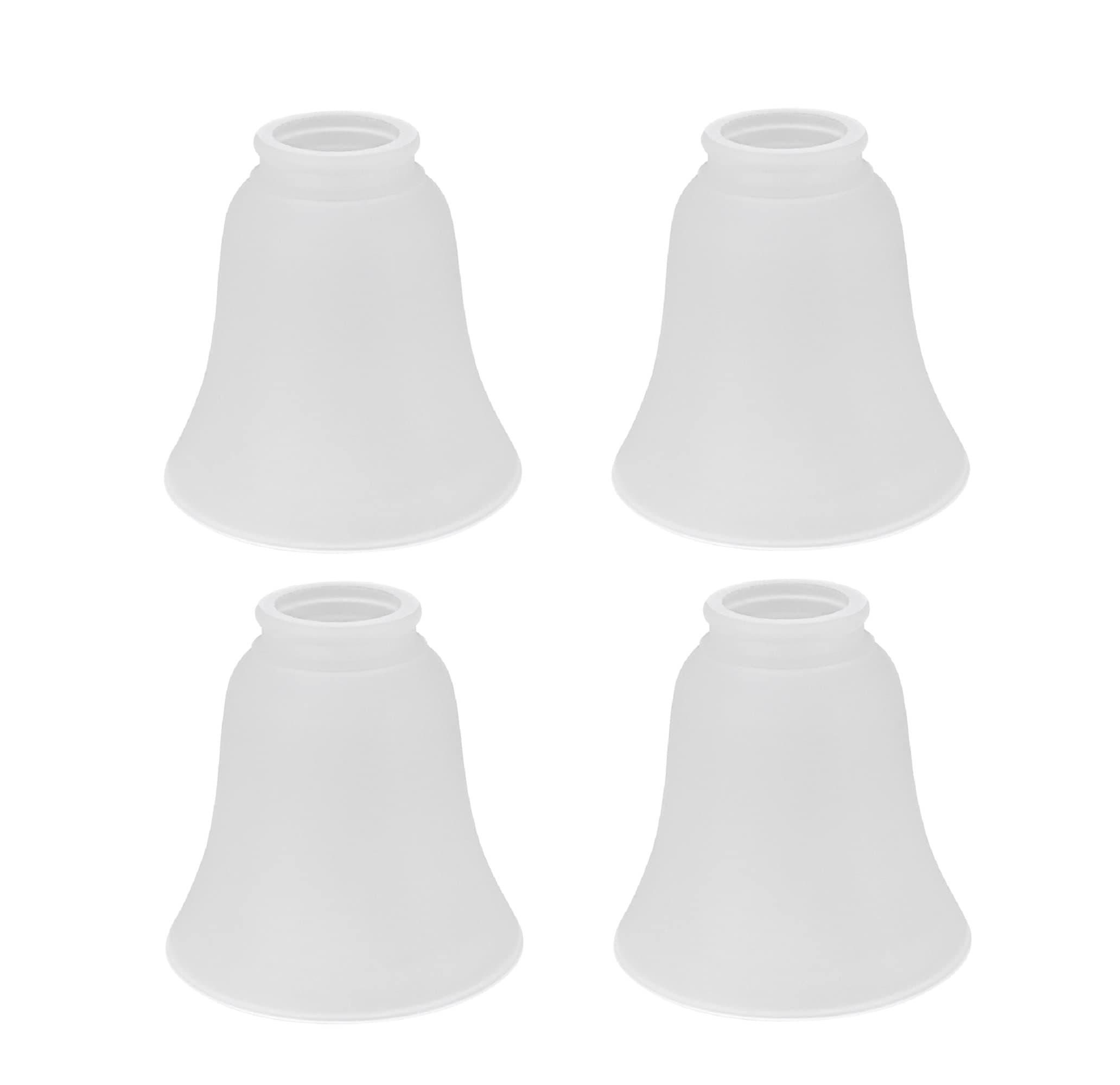 Aspen Creative 23046-4 Transitional Style Bell Shaped Frosted Shade, 2-1/4" Fitter Size, high x 4-3/4" diameter, 4 Pack REPLACEMENT GLASS