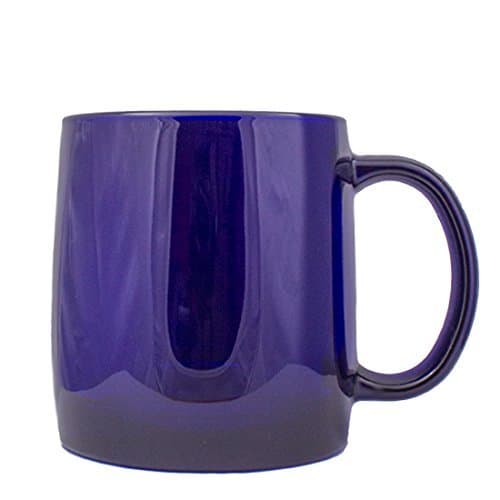 4 Pack - Glass Mugs - Sapphire Blue, 13 Ounce