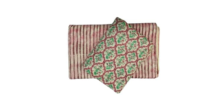 Pratham Textile Jaipuri Cotton Fabric Material 5 Meter (2.5m :TOP / 2.5m : Bottom) for Women's Clothing,Decorative Cloth, Furnishing, Curtains, Cushions & Craft Pink Multicolor