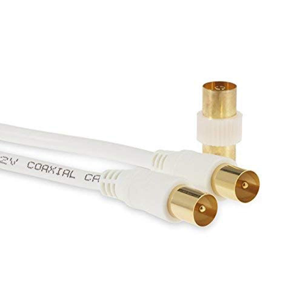 SSL Satellites 3 Meter 3C-2V White Cable TV Aerial Lead Coaxial Cable Coax RF 75 OHM 3C-2V