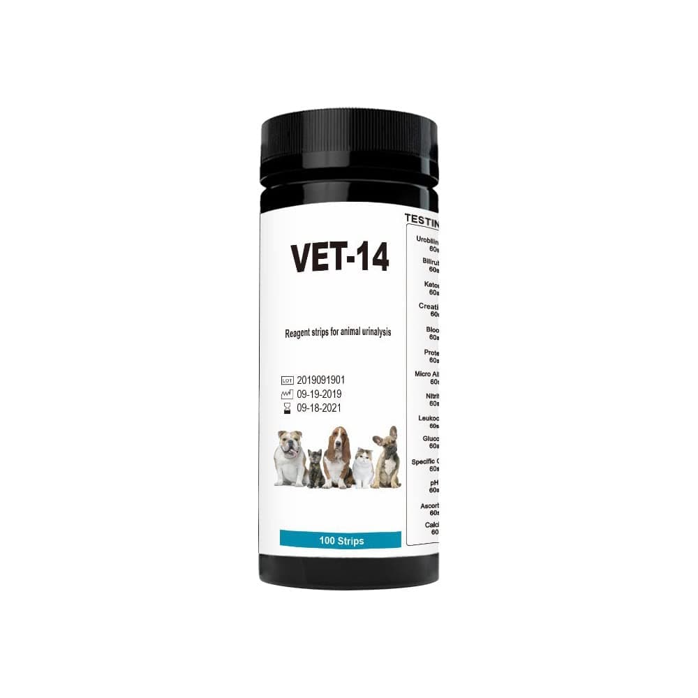 Pet Urine Test Strips 14 Parameter for Dogs & Cats 14-in-1 Urinalysis Test Strips Monitoring Pet Health 100 Pcs