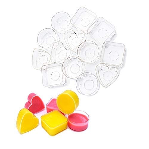 DGQ 30PCS Clear Plastic Tealight Cup Heat-Resistant Tea Light Holders Containers for Anniversary Votive Candle DIY Mold Tool
