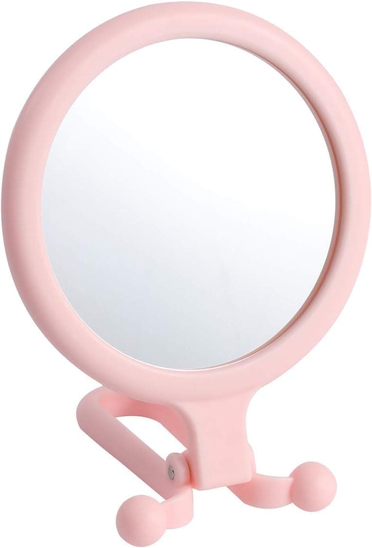 Handheld Makeup Mirror with Magnification, for Desk Make Up, Magnifying Hand Held Mirror (Double Side Mirror)
