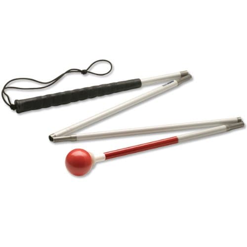 Alum. 4-Sec. Folding Cane- Red Ball-54-in