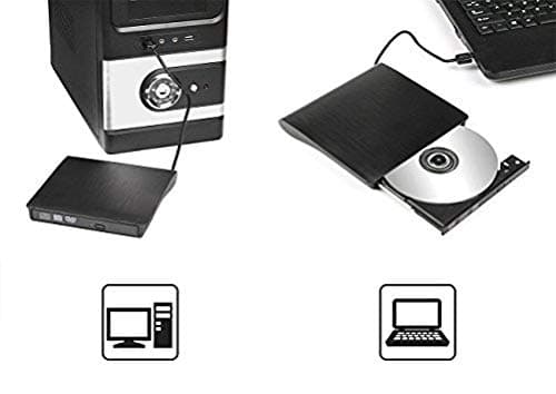External CD DVD Drive,Amicool USB 3.0 Portable CD DVD +/-RW Drive Slim DVD/CD Rom Rewriter Burner Writer, High Speed Data Transfer for Macbook Pro Laptop/Desktops Win 7/8.1/10 and Linux OS