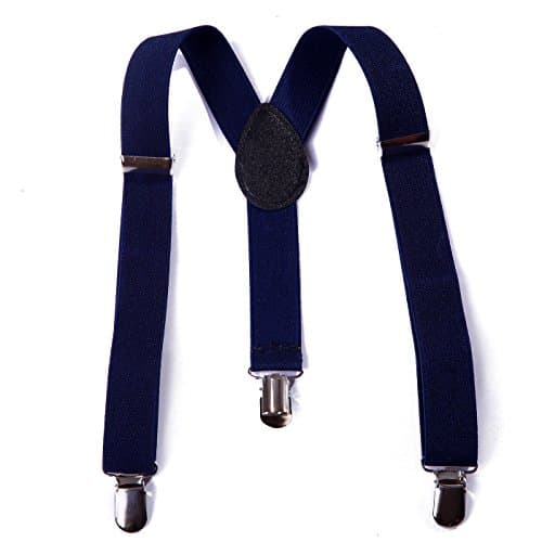 HDE Toddlers Suspenders Solid Color Adjustable Elastic Y Back with Metal Clips Paperback