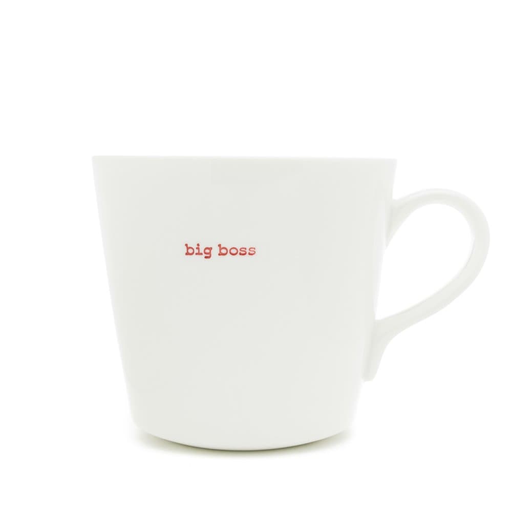 Keith Brymer Jones - Word Range - Large Ceramic White Mug - Big boss - 500ml - Gift Boxed